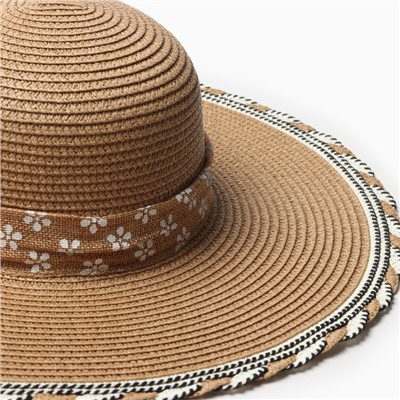 Шляпа женская MINAKU, цв. коричневый, р-р 58