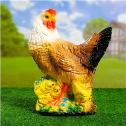 Садовая фигура "Курица с цыплятами" 40см