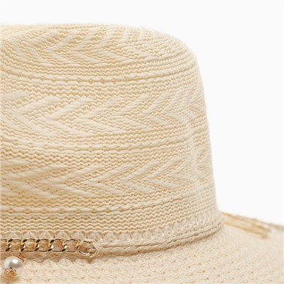 Шляпа женская летняя MINAKU цв.молочный, размер 56-58