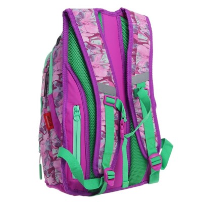 Рюкзак молодёжный Across Merlin Love, 43 х 29 х 15 см, эргономичная спинка, сиреневый, белый, зелёный