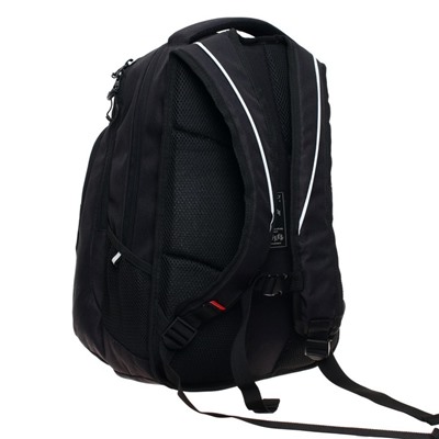Рюкзак молодёжный Grizzly, 43 х 31 х 20 см, эргономичная спинка, отделение для ноутбука, чёрный