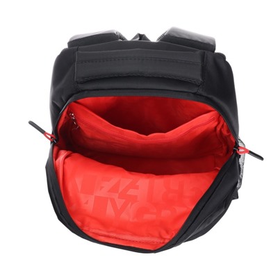 Рюкзак молодёжный Grizzly, 47 х 32 х 17 см, эргономичная спинка, чёрный, красный