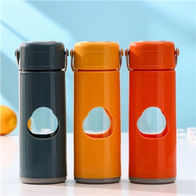 Бутылка для воды стеклянная с ручкой «Клауд», 450 мл, h=21 см, цвет МИКС