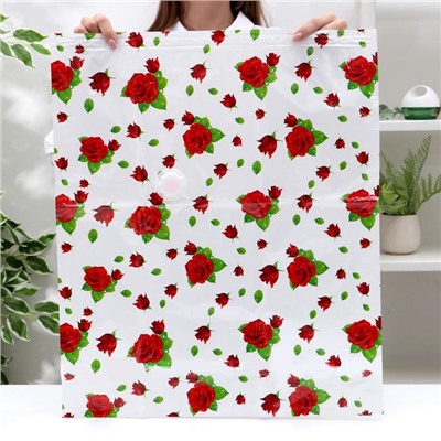 Вакуумный пакет для хранения вещей «Розы», 60×80 см, с рисунком