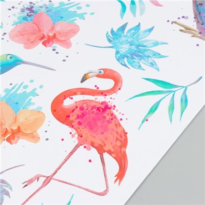 Наклейка интерьерная цветная "Экзотические птицы. Акварель" 50х70 см