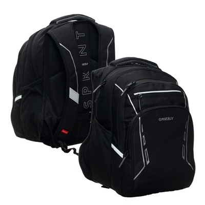 Рюкзак школьный эргономичная спинка, 38 х 26 х 20 см, отделение для ноутбука, чёрный