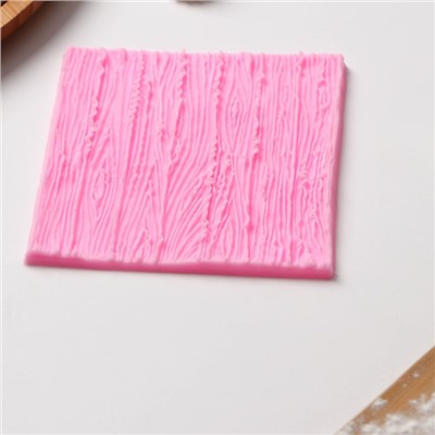 Силиконовый молд Доляна «Кора дерева», 10,5×10,3×0,,3 см, цвет розовый