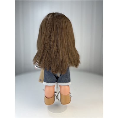 Кукла "Бетти", в джинсовом комбинезоне и повязке, 30 см, арт. 3135