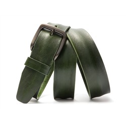 Кожаный зеленый мужской джинсовый ремень B40-2194