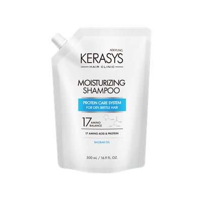 KERASYS Шампунь для волос УВЛАЖНЯЮЩИЙ Moisturizing Shampoo (запасной блок), 500 мл
