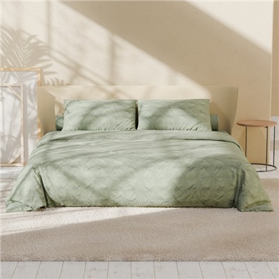 Постельное бельё LoveLife дуэт Texture: green, 143х215см-2шт,230х240см,50х70см-2шт, микрофибра, 110 г/м2