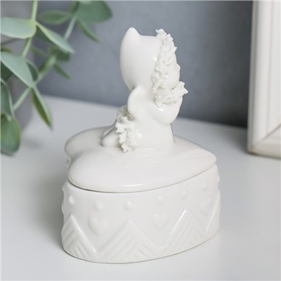 Шкатулка керамика "Ангел в шубке" МИКС 6,5х6х8,3 см
