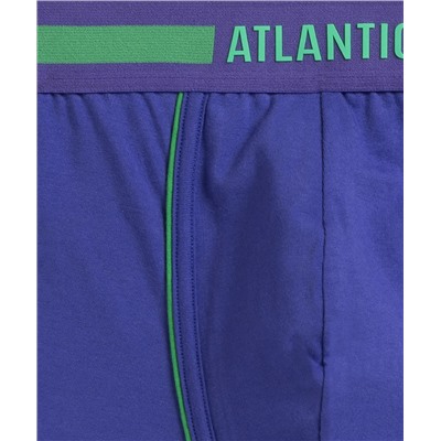 Мужские трусы шорты Atlantic, набор из 3 шт., хлопок, темно-синие + зеленые + фиолетовые, 3MH-181