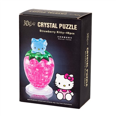 Yuxin 3D-Пазл "Клубника" Crystal Puzzle, Розовая