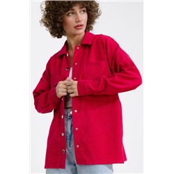 Женская вельветовая рубашка оверсайз на кнопках Happy Fox