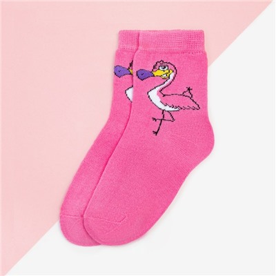 Носки для девочки KAFTAN «Фламинго», размер 14-16 см, цвет розовый