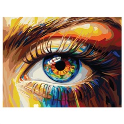 Картина по номерам на холсте ТРИ СОВЫ "Взгляд", 30*40, с акриловыми красками и кистями