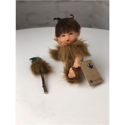 Кукла "Гном-троглодит", с копьем, зевает, 18 см, арт. 145-4