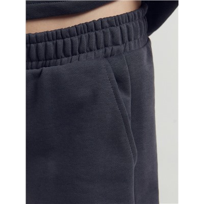 Комплект для девочек (анорак, брюки) серый с печатью