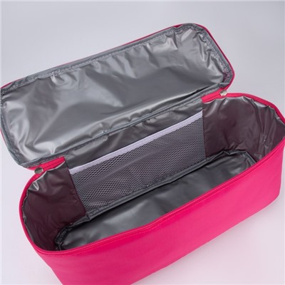 Сумка - шопер пляжная c термо-карманом , 42х37х15 см, розовый цвет