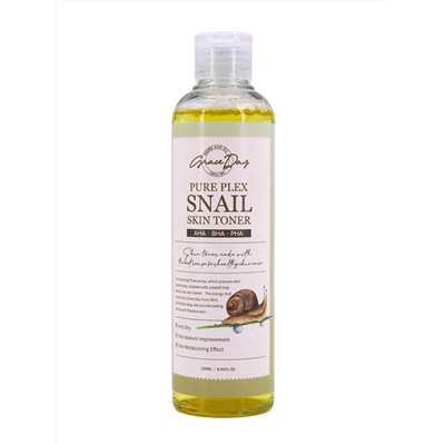 GRACE DAY - ТОНЕР ДЛЯ ЛИЦА С ЭКСТРАКТОМ УЛИТКИ PURE PLEX SNAIL SKIN TONER, 250 ML