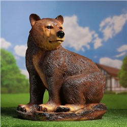 Садовая фигура "Медведь сидя большой" коричневый, 40х50х48см
