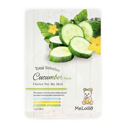 MeLoSo Тканевая маска для лица с экстрактом огурца / Total Solution Cucumber Mask, 25 г