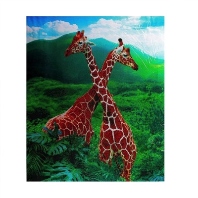 Алмазная мозаика с частичным заполнением на подрамнике «Жирафы», 50 x 60 см