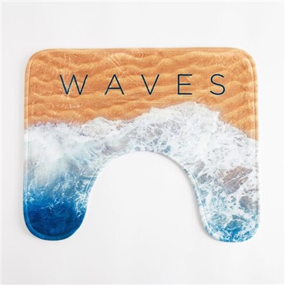 Коврик для ванной Этель "Waves", 50х40 см, велюр