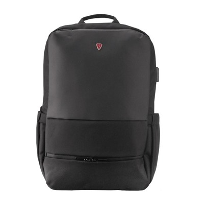 Рюкзак, отдел на молнии, с USB, крепление на чемодан, цвет чёрный
