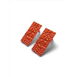 Серебряные серьги-пусеты "Змеиная натура", orange