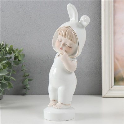 Сувенир керамика "Малышка в пижамке с ушками зайчика" 7,5х8х24 см