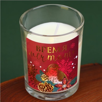 Новогодняя свеча в стакане «Зимняя», МИКС, 6,2 х 5 см