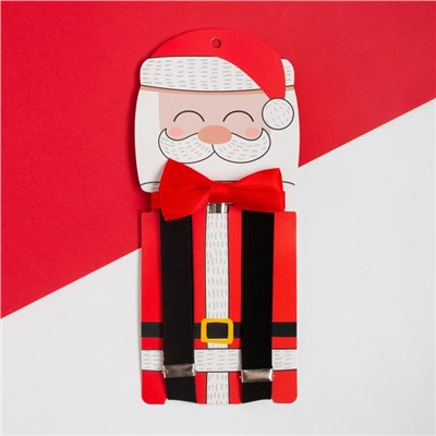 Новогодний набор для мальчика KAFTAN «Дед Мороз» подтяжки и галстук-бабочка, полиэстер