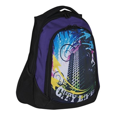 Рюкзак, черно-фиолетовый, 360x430x140