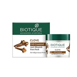 BIOTIQUE Clove oil control anti-blemish face pack Маска для лица против акне с маслом гвоздики 75г