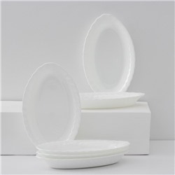 Набор овальных тарелок Luminarc Trianon, d=22 см, стеклокерамика, 6 шт, цвет белый
