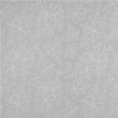 Плёнка глянцевая прозрачная «Цветы», белая, 0.6 x 10 м