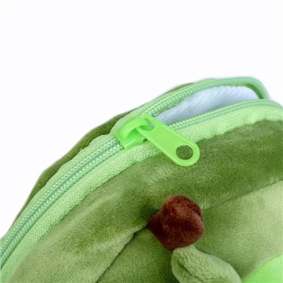 Сумка детская плюшевая “Авокадо", цвет зеленый, 25х7х20 см