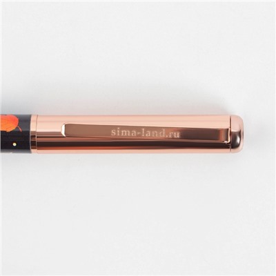 Ручка «Лучший учитель», фурнитура розовое золото, металл, синяя паста, 1.0 мм