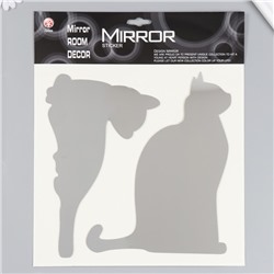 Наклейка интерьерная зеркальная "Две кошки" 38х31 см