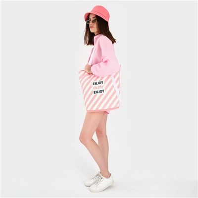 Сумка женская пляжная "Enjoy", 39х32 см, розовая