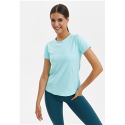 Удлиненная футболка светло-бирюзовая SATIN BASE