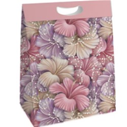 Пакет подарочный «Delicate flowers», pink (12*20*6)