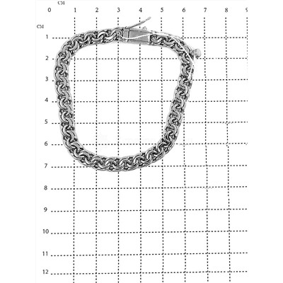 Браслет из серебра родированный - Бисмарк, 20 см 925 пробы БРБ11020р