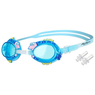 Очки для плавания детские ONLYTOP, беруши, цвета МИКС