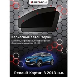 Каркасные автошторки Renault Kaptur, 2013-н.в., передние (магнит), Leg0477