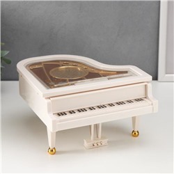 Шкатулка музыкальная механическая "Белый рояль с балериной" 10,5х17,5х18,5 см