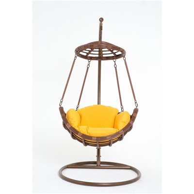 Подвесное кресло, с подушкой, искусственный ротанг, цвет коричневый, 44-004-18