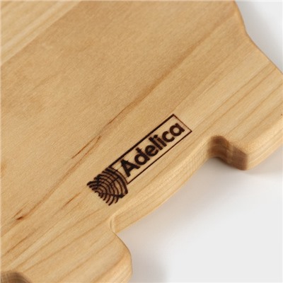 Тарелка деревянная Adelica «Бегемотик», 19,5×12,5×1,8 см, берёза